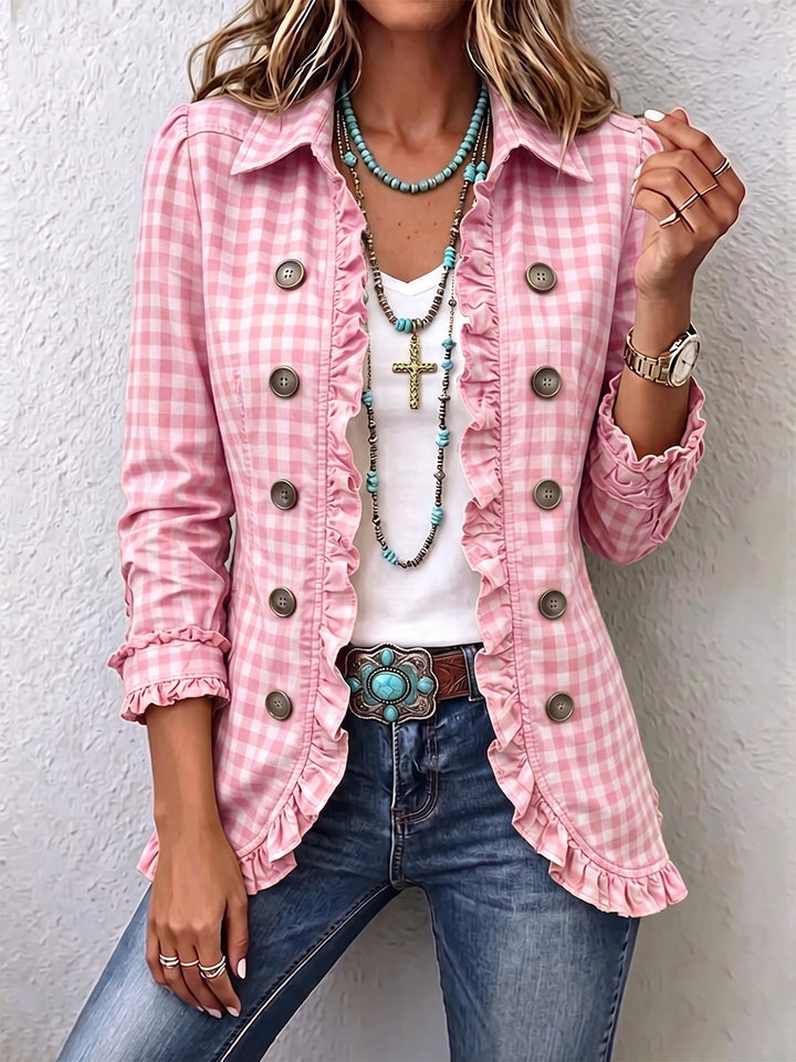 Carmela | Gingham Ruffle Jacket