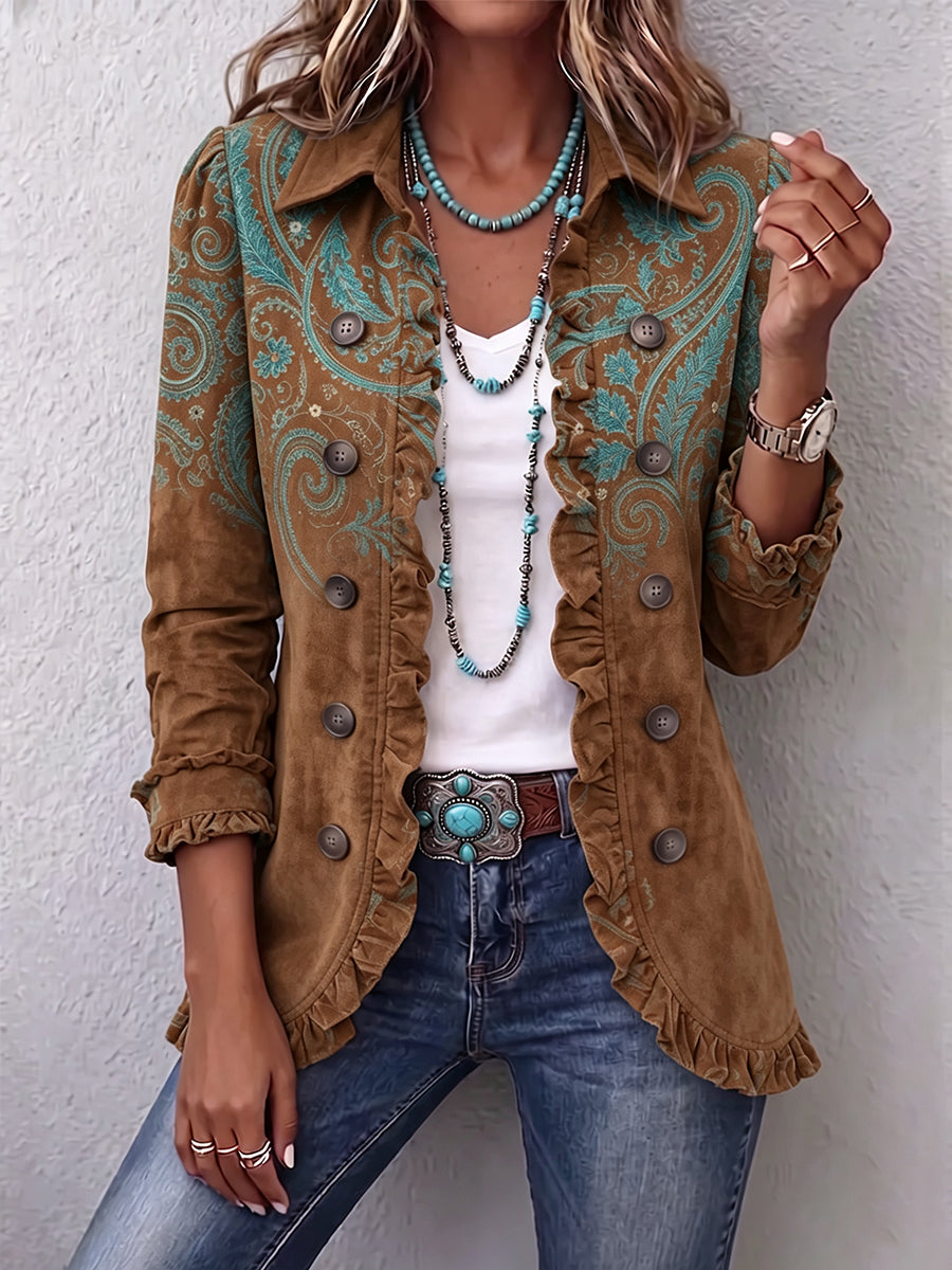 Clelia | Veste à volants motif cachemire
