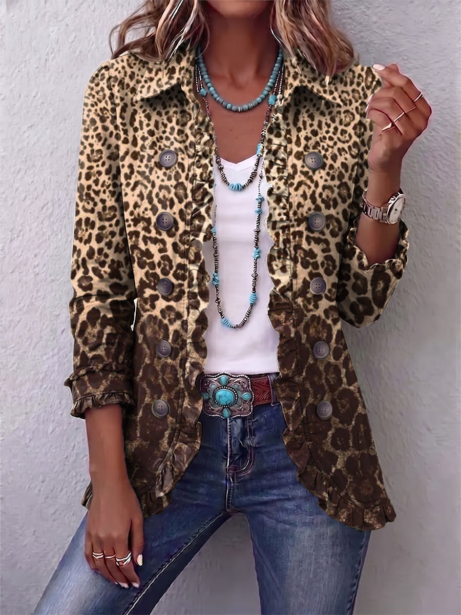 Gina | Leopard Ruffle Jacket