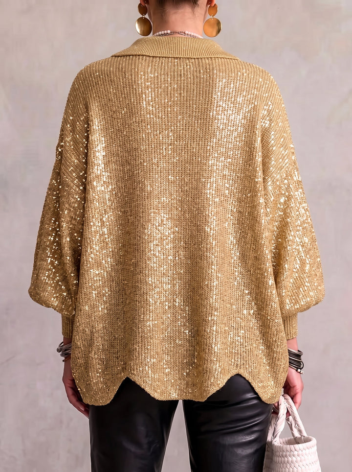 Ortensia | Oversized Cardigan with Golden Buttons