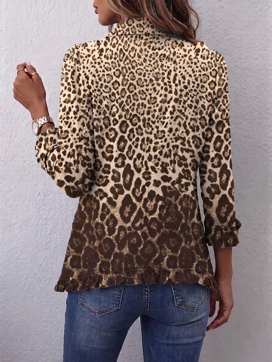 Gina | Leopard Ruffle Jacket