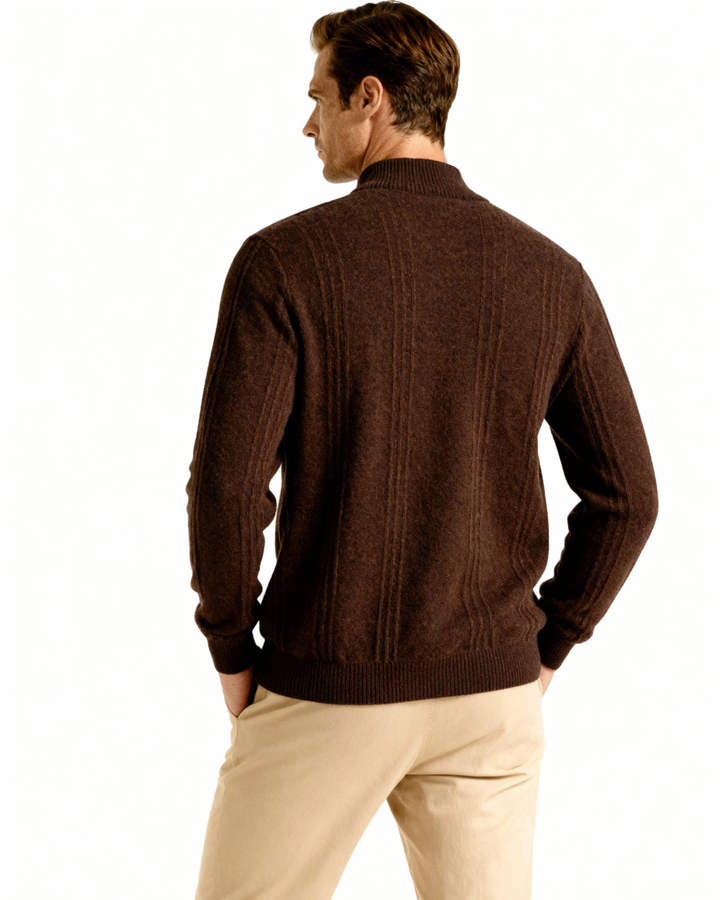 Kaschmirpullover mit halbem Reißverschluss | Premium-Komfort