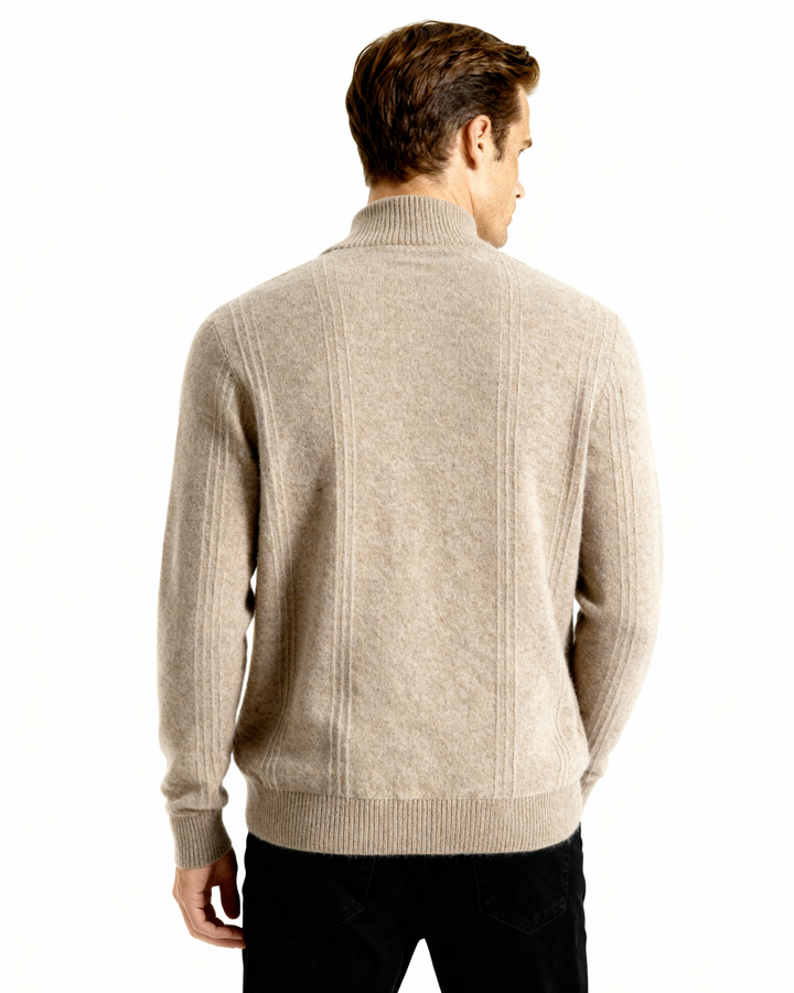 Kaschmirpullover mit halbem Reißverschluss | Premium-Komfort