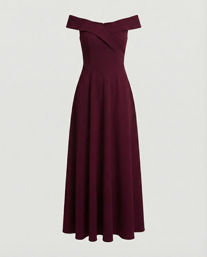 Off-Shoulder Maxi Evening Dress