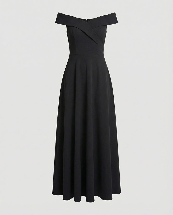 Off-Shoulder Maxi Evening Dress
