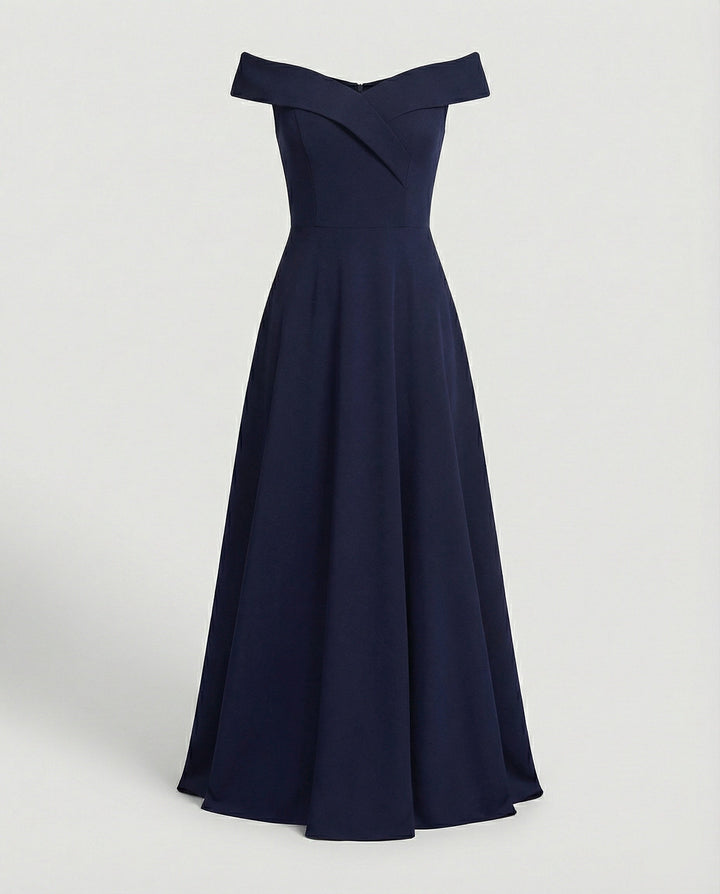 Off-Shoulder Maxi Evening Dress