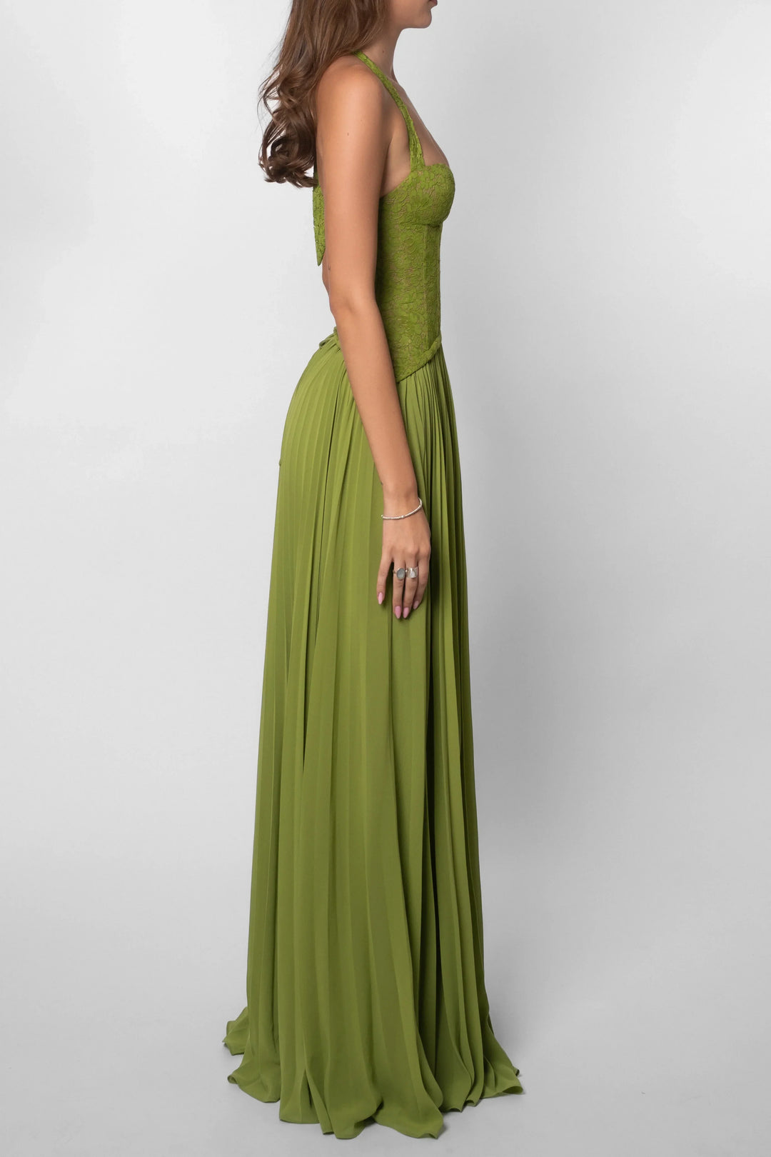 Abito Verde con Corsetto