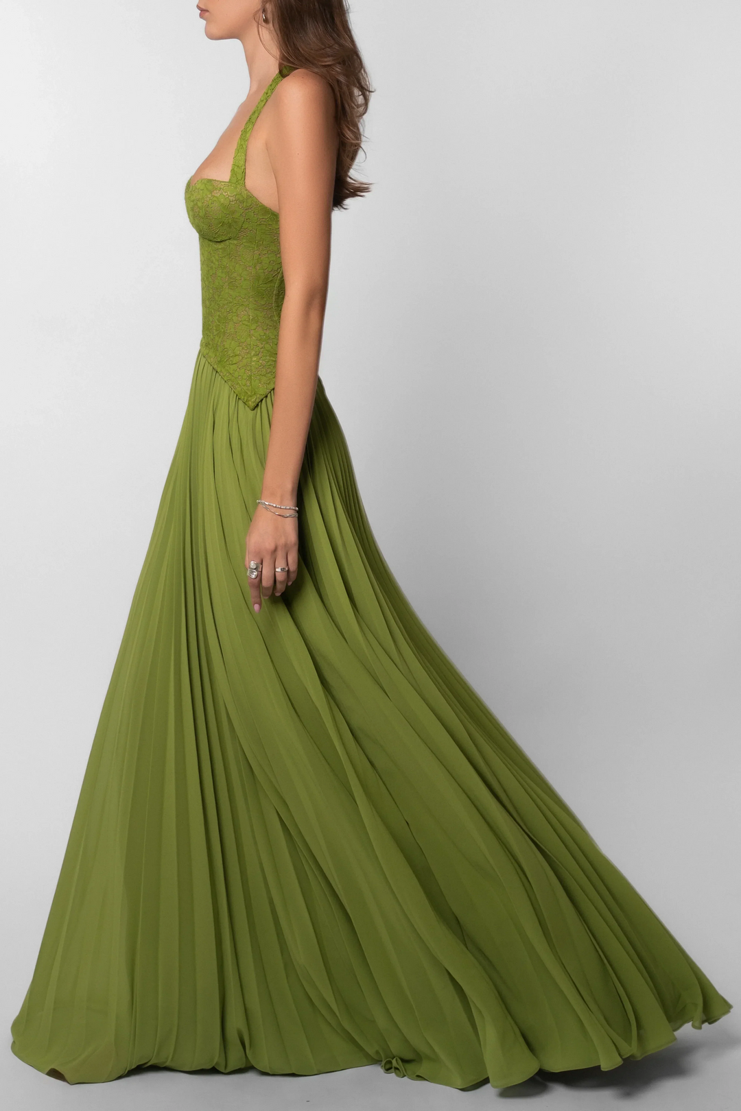 Abito Verde con Corsetto