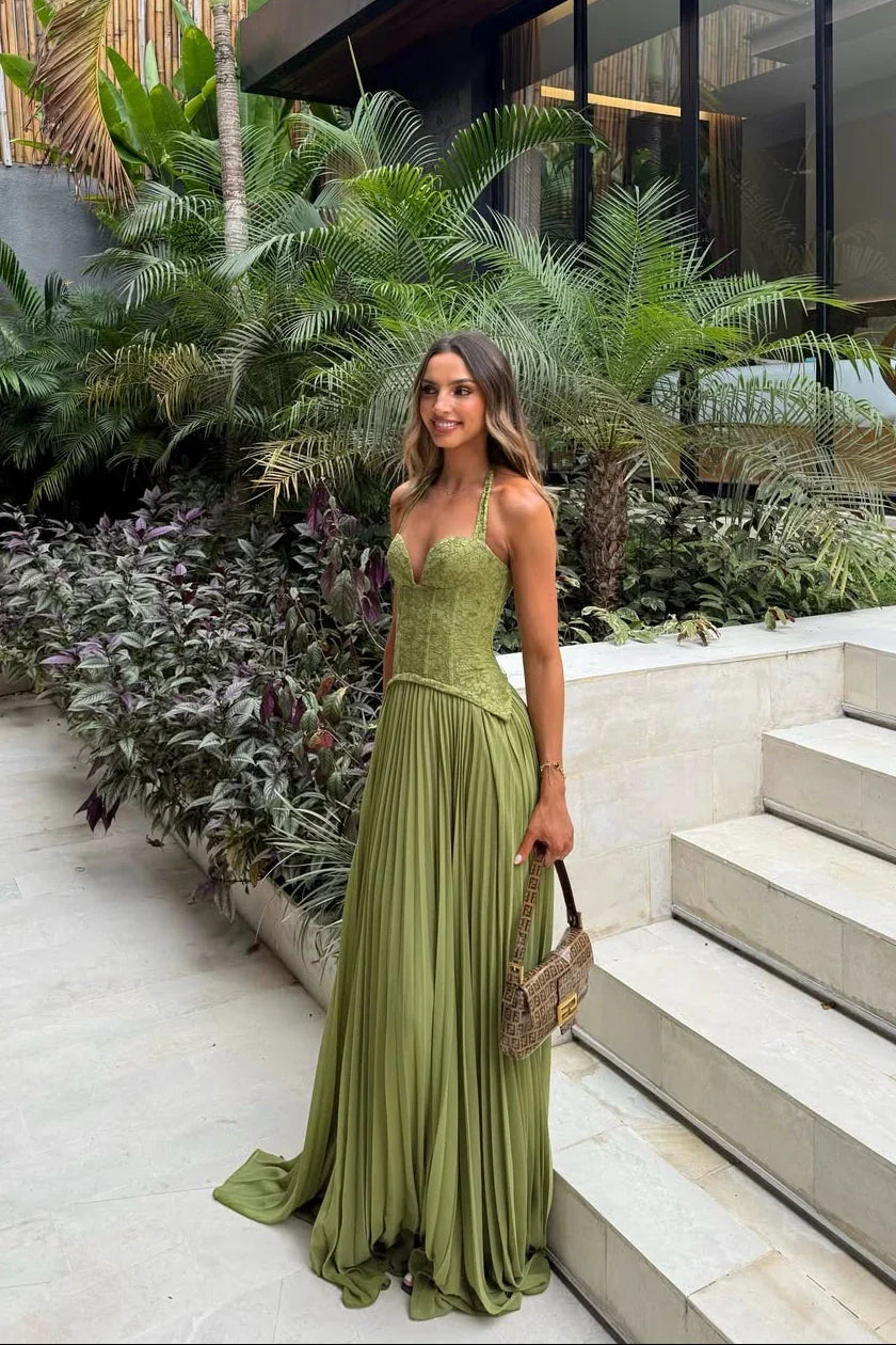 Abito Verde con Corsetto