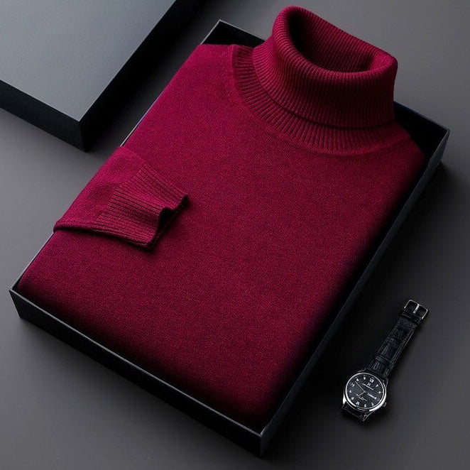 Stretch Viscose Turtleneck Sweater | Elegant Comfort