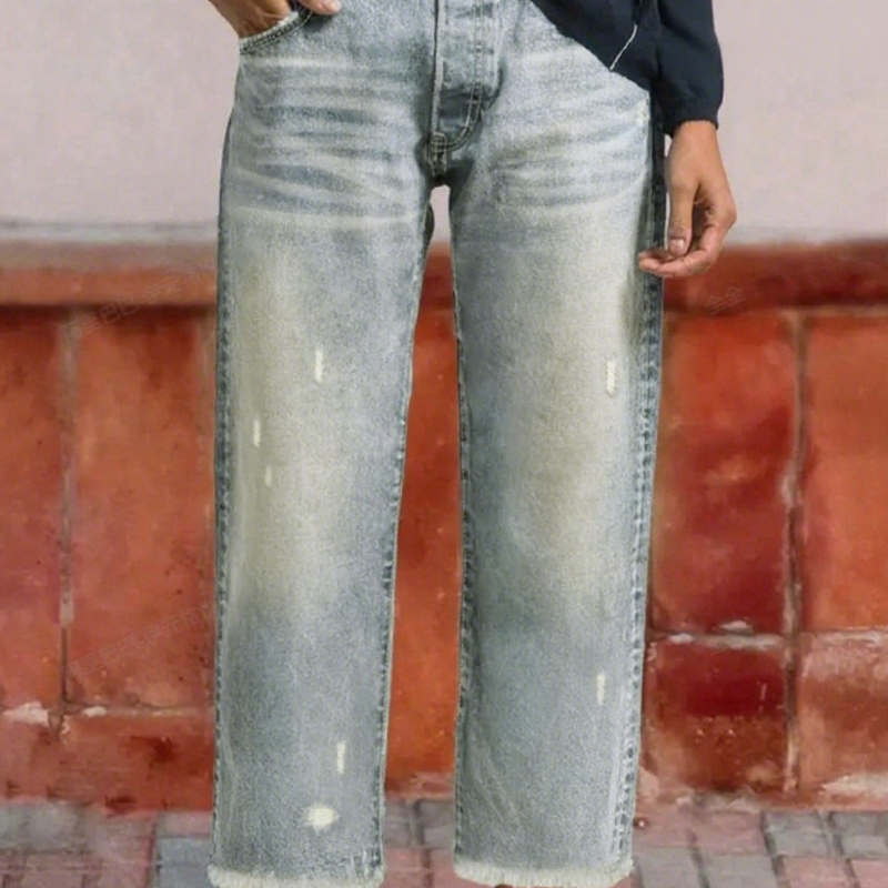 Vaqueros cortos rectos de estilo retro para mujer