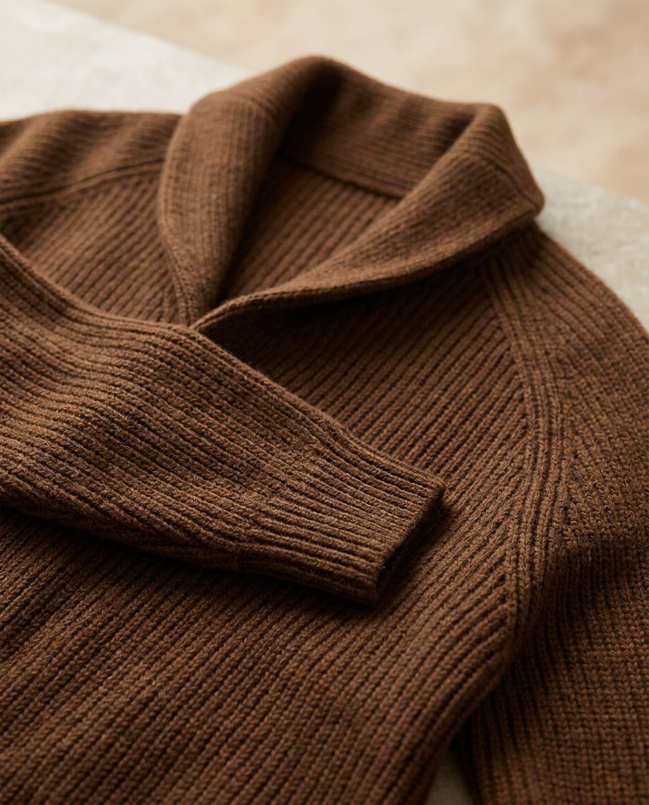 Gilet homme en maille à col châle