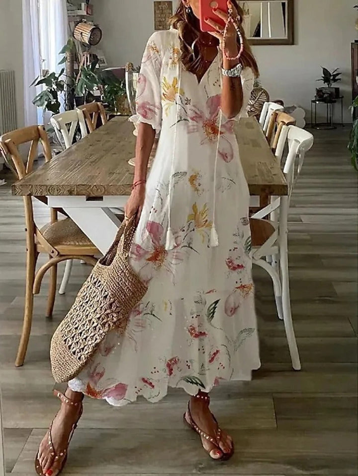 Floral V-Neck Maxi Dress
