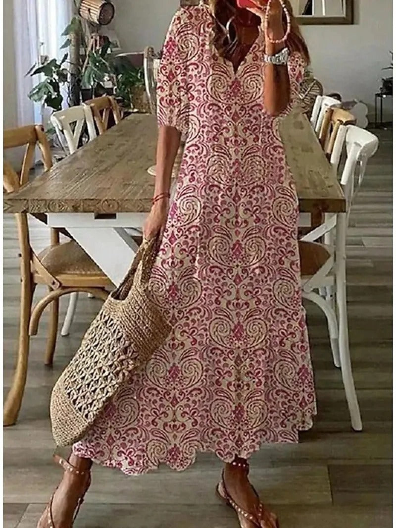 Floral V-Neck Maxi Dress